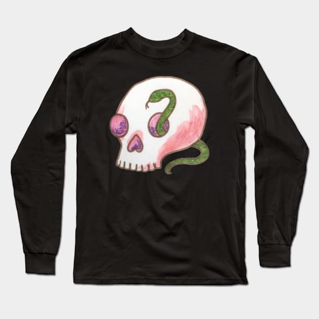 Skull and Snake Long Sleeve T-Shirt by inatorinator